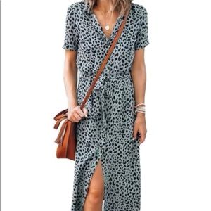 Mindi Leopard Button Down Dress
